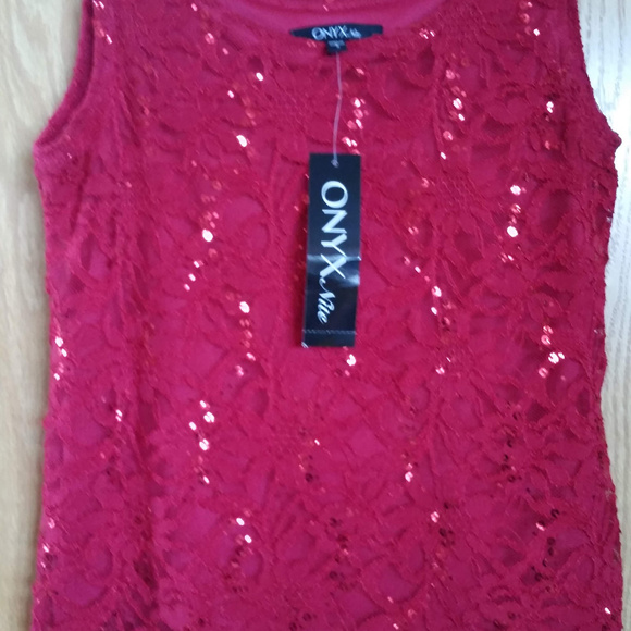 Red Sequined Stretchy Tank Size Small NWOT - Picture 2 of 5